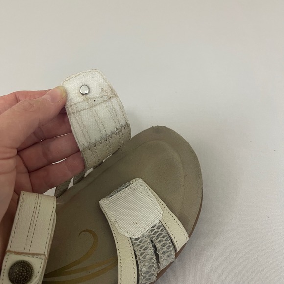Abeo Brinna White Leather Adjustable Strap Walking Sandals Comfort Shoes 6.5 - Picture 8 of 11